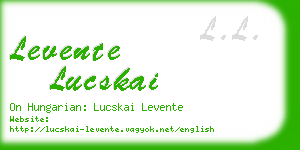 levente lucskai business card